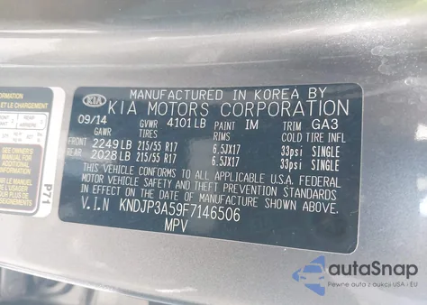 2015 Kia Soul + из США, поврежденный, VIN KNDJP3A59F7146506